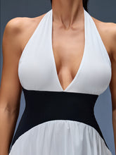 Halter Contrast Corset Maxi Dress